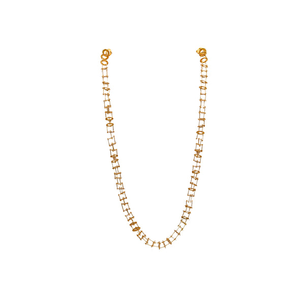 Alberto Zorzi 1980 Geometric Articulated Chain Necklace In 18Kt Yellow Gold