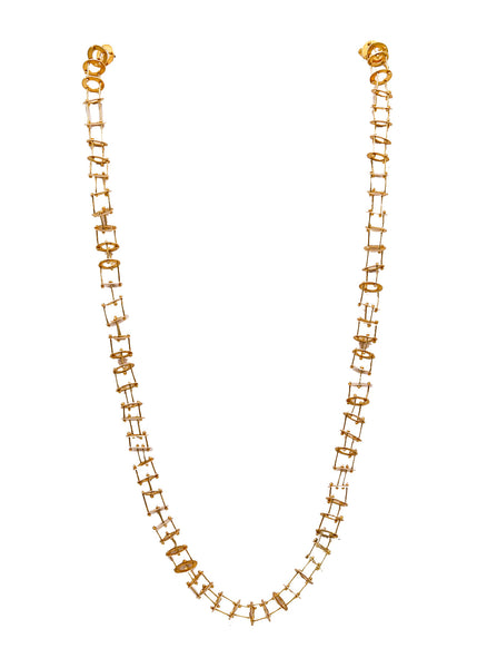 Alberto Zorzi 1980 Geometric Articulated Chain Necklace In 18Kt Yellow Gold