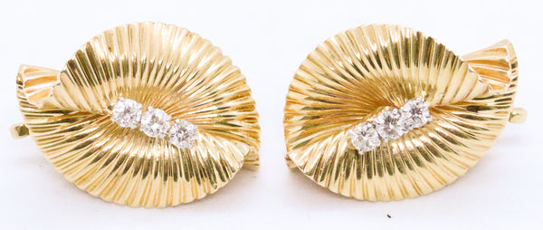 TIFFANY & CO. MID CENTURY DIAMONDS 14 KT EARRINGS