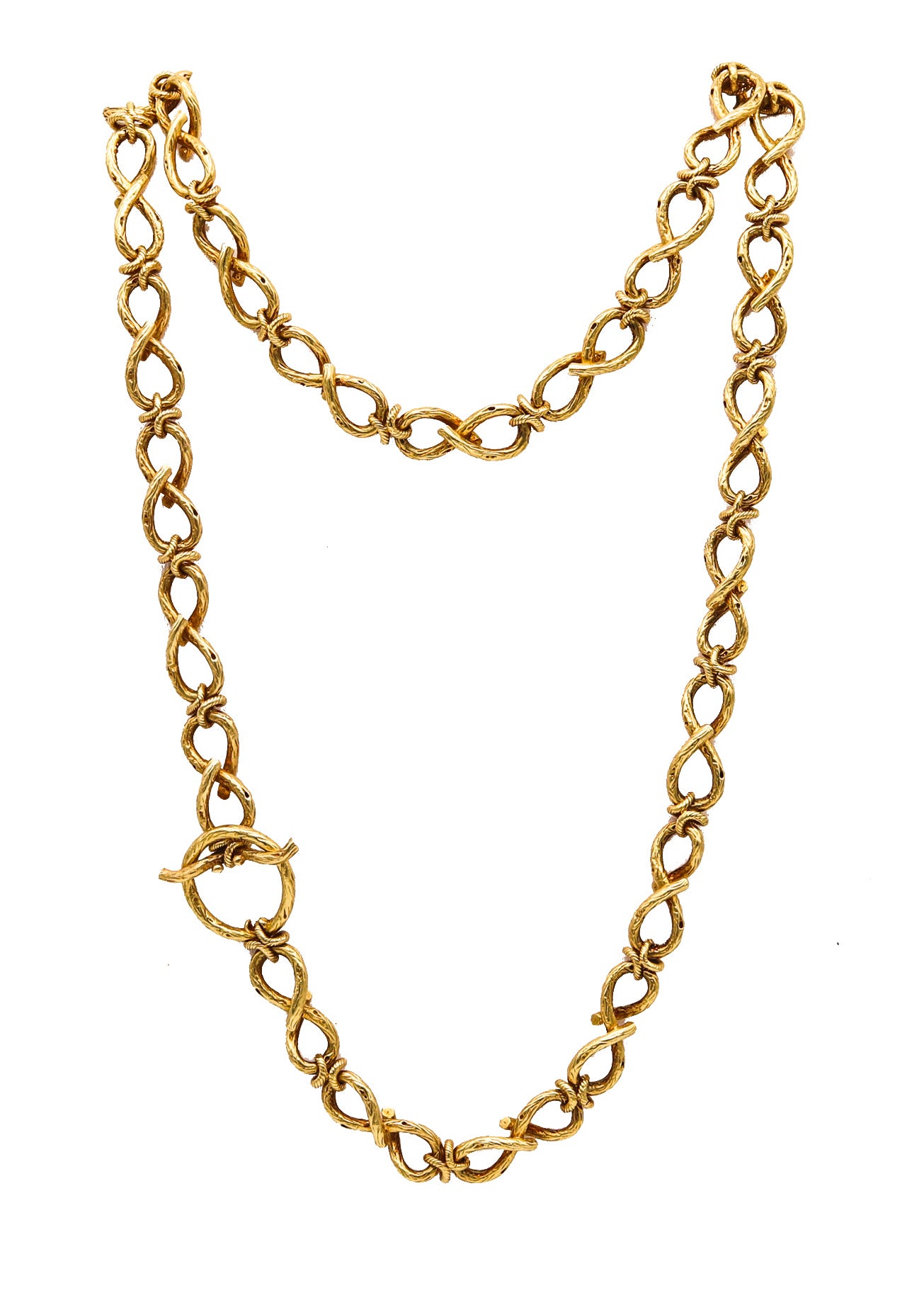 -Tiffany Co. 1970 Long Necklace Sautoir In solid 18Kt Yellow Gold