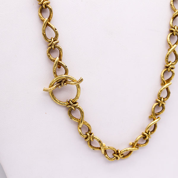 -Tiffany Co. 1970 Long Necklace Sautoir In solid 18Kt Yellow Gold
