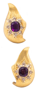 *Buccellati Milano Earrings In 18Kt Yellow Gold With 4.55 Ctw In Amethyst & Diamonds