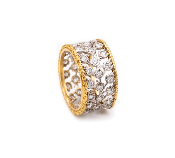 BUCCELLATI MILANO ETERNITY BAND 18 KT YELLOW AND WHITE GOLD WITH DIAMONDS