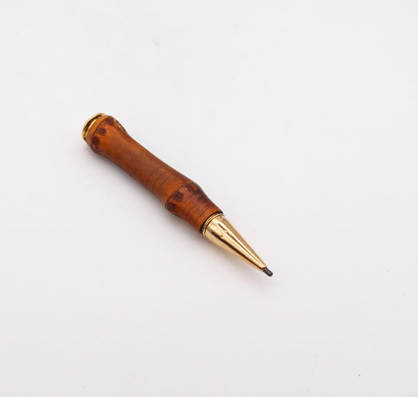 Cartier Paris 1950 Mid Century Bamboo Mechanical Pencil In 14Kt Yellow Gold