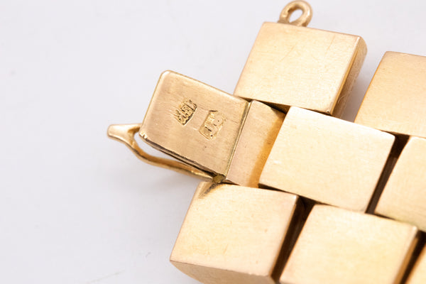 *French-Austrian 1920 by Philippe Turk Art Deco geometric tank bracelet in 18 kt yellow gold