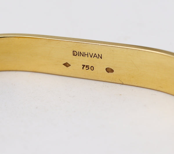 Dinh Van Paris Rare Vintage Geometric Bracelet Cuff In Solid 18Kt Yellow Gold