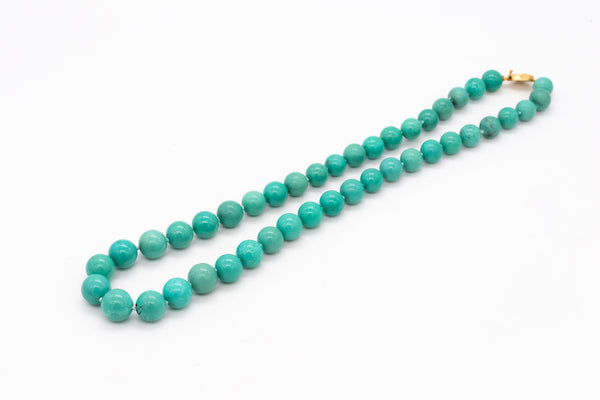 TURQUOISES GRADATED BEADS 10-13 mm VINTAGE NECKLACE NATURAL NOT TREATED