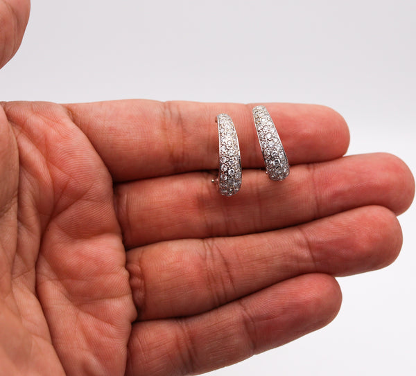 -Italian Convertible Earrings In 18Kt Yellow And White Gold With 2.05 Ctw In Diamonds