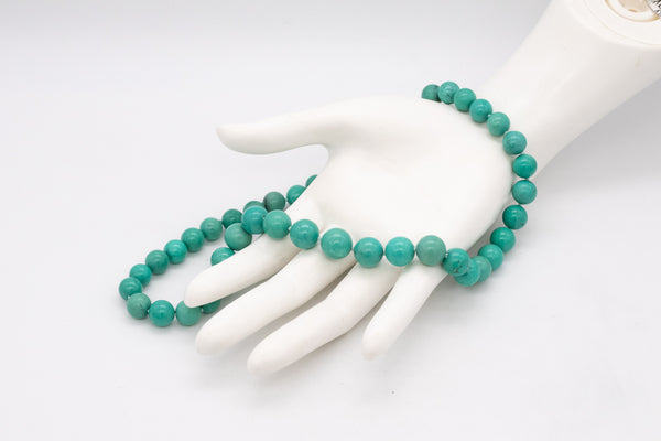 TURQUOISES GRADATED BEADS 10-13 mm VINTAGE NECKLACE NATURAL NOT TREATED