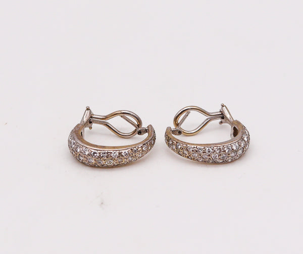 -Italian Convertible Earrings In 18Kt Yellow And White Gold With 2.05 Ctw In Diamonds