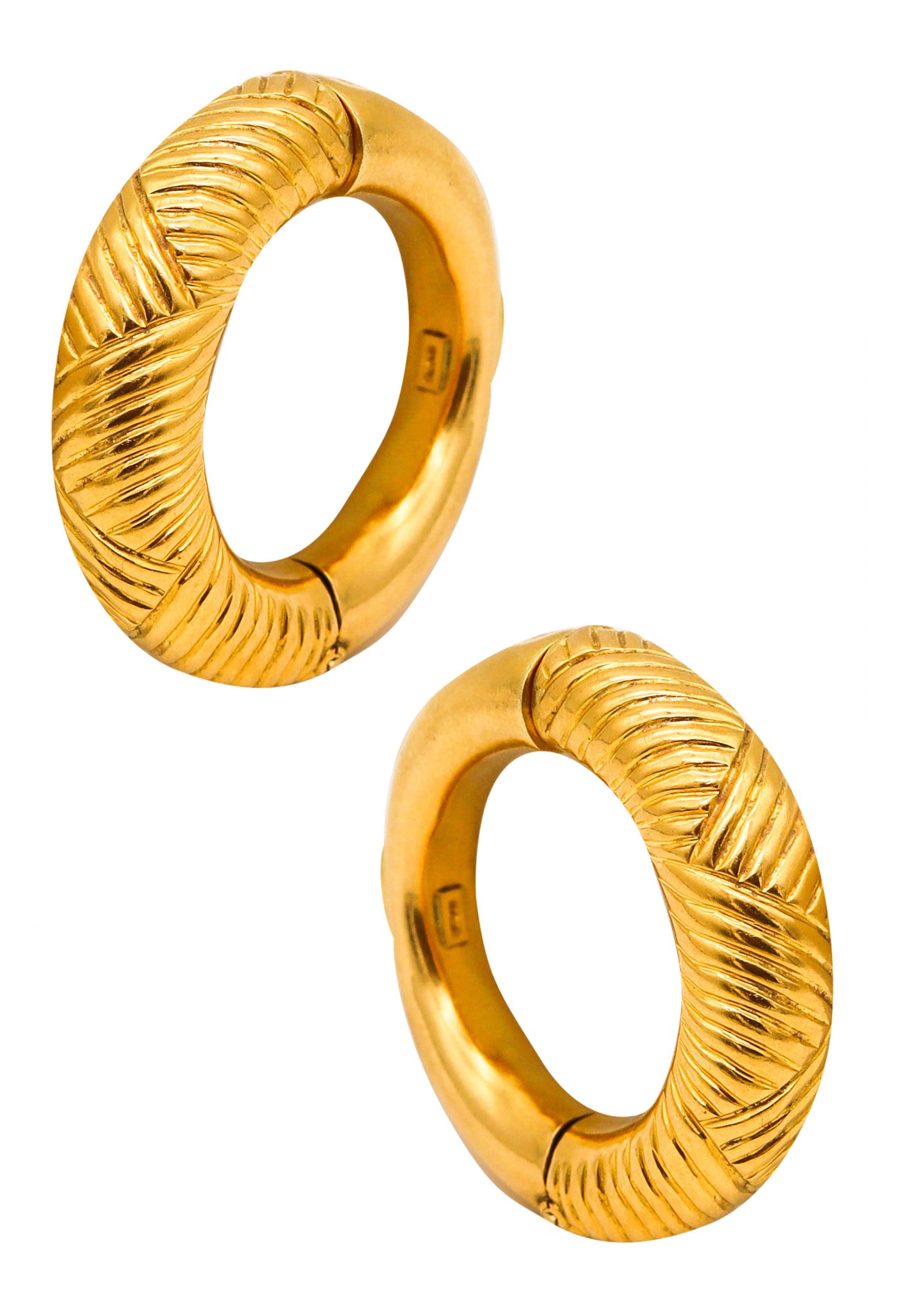 -Lalaounis 1970 The Minoans And Mycenaeans Hoops Earrings In Solid 18Kt Yellow Gold