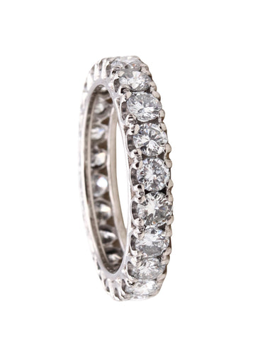 *Eternity classic Band ring in .950 platinum with 2.20 Cts of natural 10 pointers white diamonds