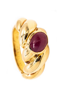 Van Cleef And Arpels 1970 Paris Ring In 18Kt Yellow Gold With Natural 1.56 cts Burmese Ruby