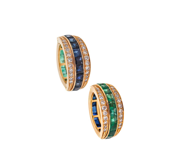 -Marie Therese Walker Convertible Eternity Ring In 18Kt Gold With 5.13 Cts Diamonds Sapphires Emeralds