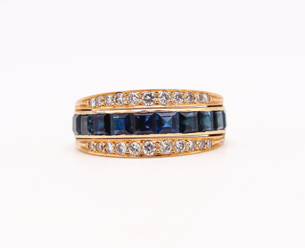 -Marie Therese Walker Convertible Eternity Ring In 18Kt Gold With 5.13 Cts Diamonds Sapphires Emeralds