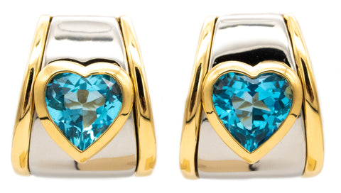 Marina B. Milan Clip Earrings In 18Kt Gold With 10.55 Ctw Hearts Shaped Topaz