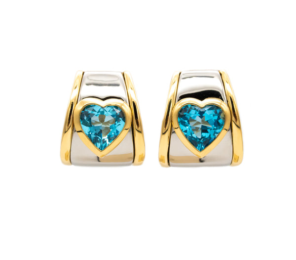 Marina B. Milan Clip Earrings In 18Kt Gold With 10.55 Ctw Hearts Shaped Topaz