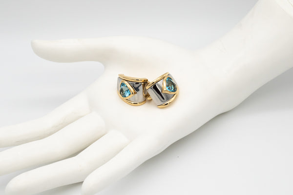 Marina B. Milan Clip Earrings In 18Kt Gold With 10.55 Ctw Hearts Shaped Topaz