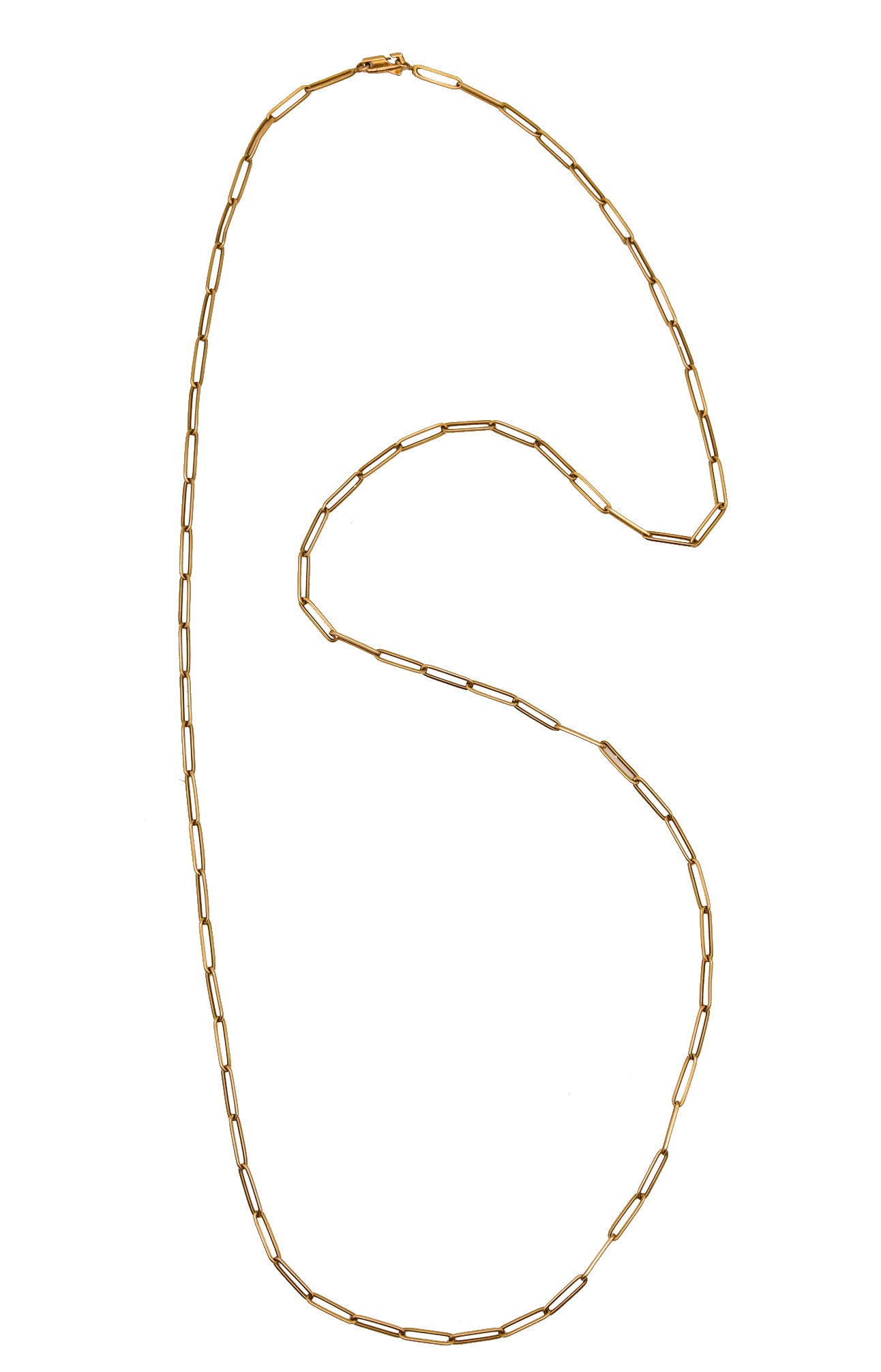 -George L'Enfant 1970 Paris Sleek Paper Clips Chain In 18Kt Yellow Gold