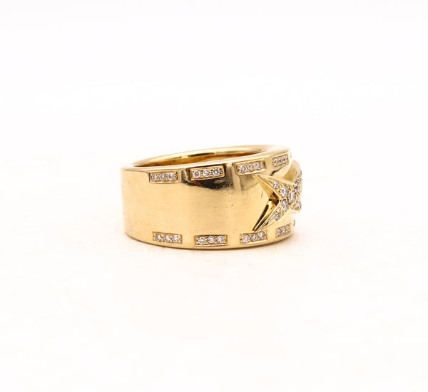 Mauboussin Paris Etoile Divine Band Ring In 18Kt Yellow Gold With VS Round Diamonds