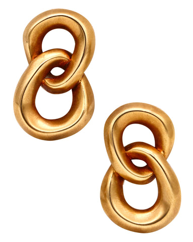 Angela Cummings 1986 New York Studios Double Circled Earrings In Solid 18Kt Yellow Gold