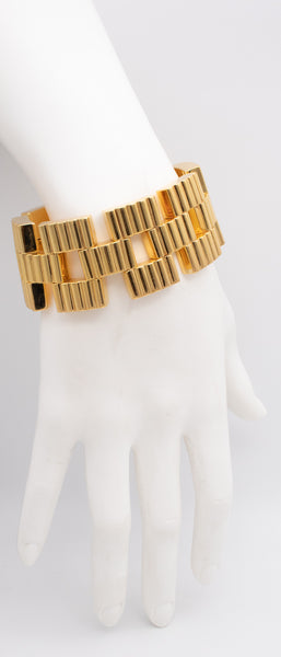 *Tiffany & Co. Post war 1950 Art-Deco retro bricks bracelet in 14 kt yellow gold
