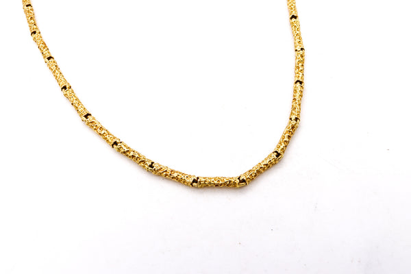 *Peter Lindeman 1970 New York rare Textured fancy chain is solid 18 kt yellow gold