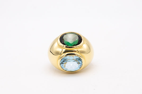 Tiffany And Co. By Paloma Picasso 18Kt Cocktail Ring With 12.12 Cts Aquamarine And Tourmaline