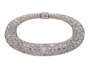 -Cartier 1910 Edwardian Oval Brooch In Platinum With 5.13 Ctw In Diamonds