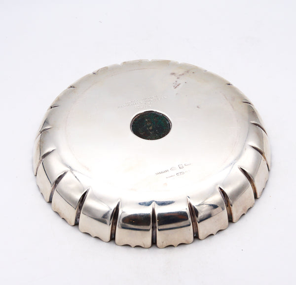 *Bvlgari Roma 1970 Moneta Magnum Champagne bottle coaster in .925 sterling silver with Roman coin