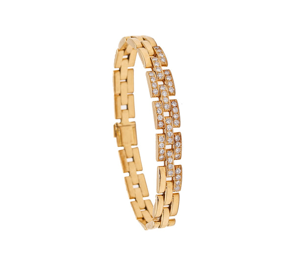 -Cartier Paris Maillon Panthere Bracelet In 18Kt Yellow Gold With 1.64 Ctw In Diamonds