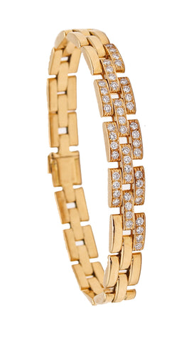 -Cartier Paris Maillon Panthere Bracelet In 18Kt Yellow Gold With 1.64 Ctw In Diamonds