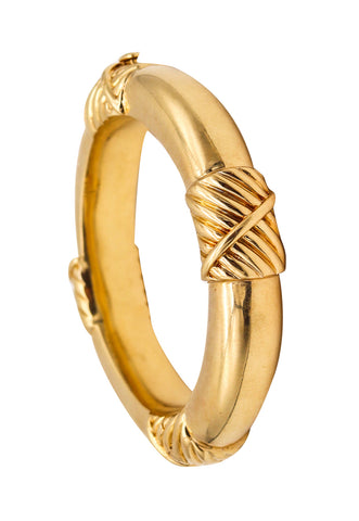 -David Webb 1977 New York Vintage Bangle Bracelet In Solid 18Kt Yellow Gold