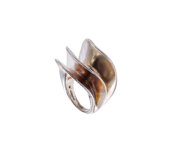 -Tiffany Co. 1977 Angela Cummings Aerodynamic Ring In .925 Sterling Silver