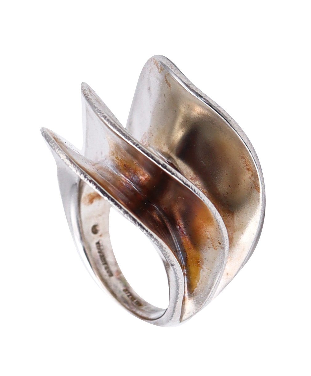 -Tiffany Co. 1977 Angela Cummings Aerodynamic Ring In .925 Sterling Silver