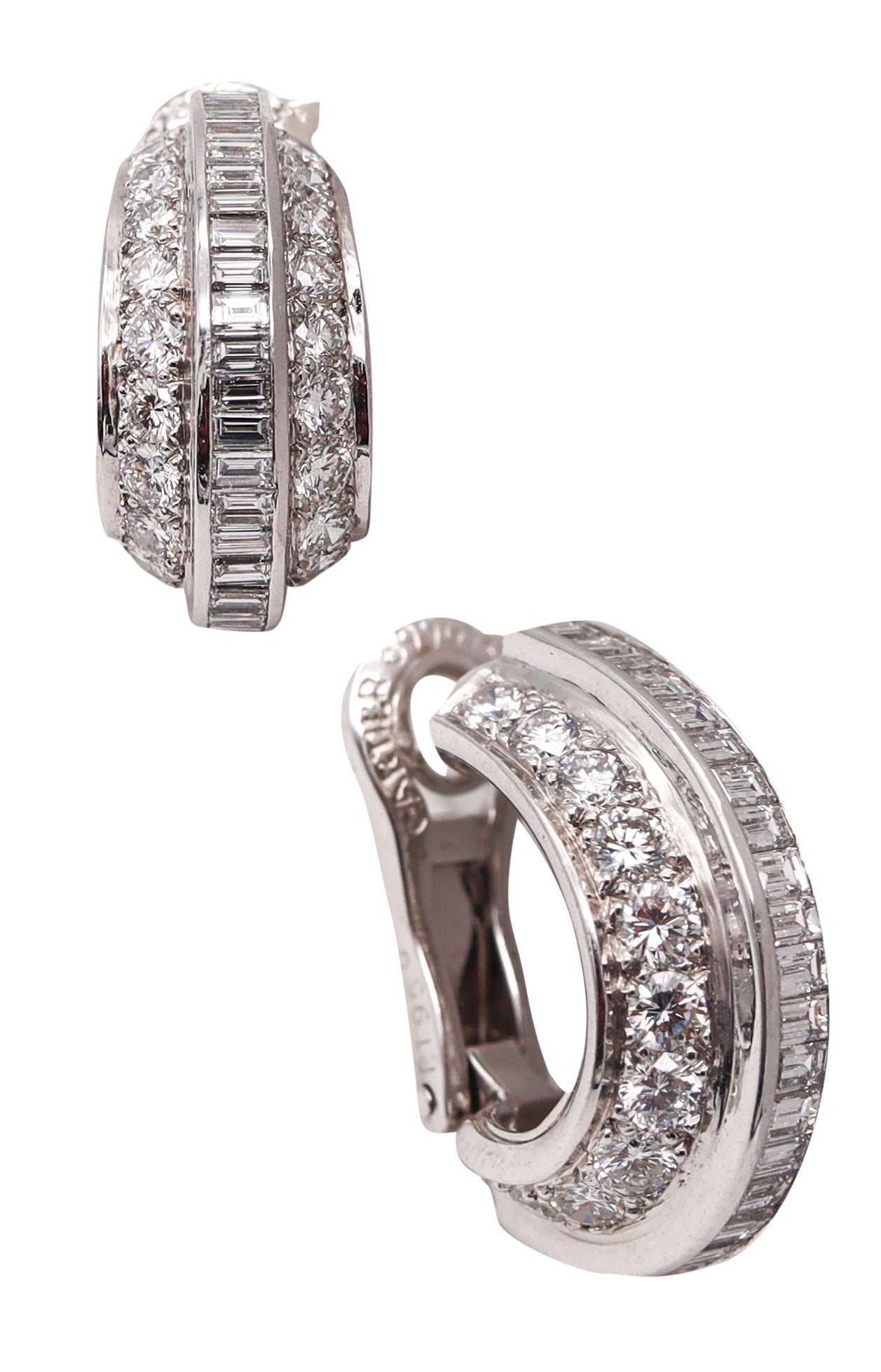 Cartier Paris Classic Collection Privee Earrings In Platinum With 6.16 Cts VVS Diamonds