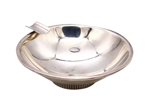 H Nils 1970 Denmark Modernism Geometric Round Ashtray Cup In 925 Sterling Silver