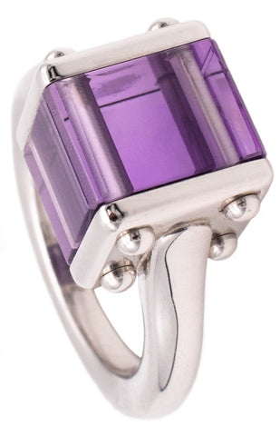 *Louis Vuitton Paris Emprise Cubo ring in 18 kt white gold with 6.5 cts amethyst