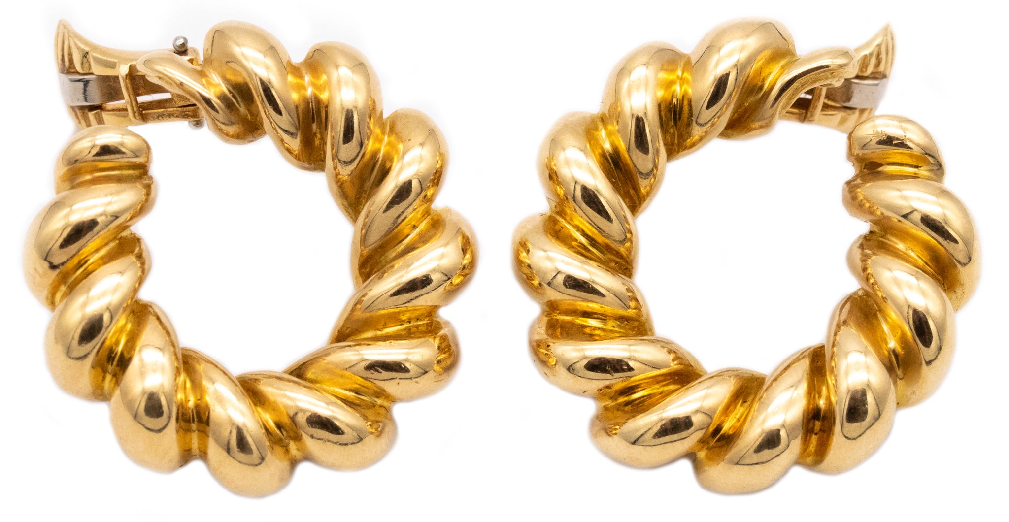 CARTIER 18 KT YELLOW GOLD TWISTED EARRINGS CLIPS