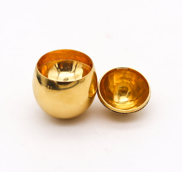 -Cartier 1970 London Easter Egg Box Sautoir Necklace In 18Kt Gold And Black Silk