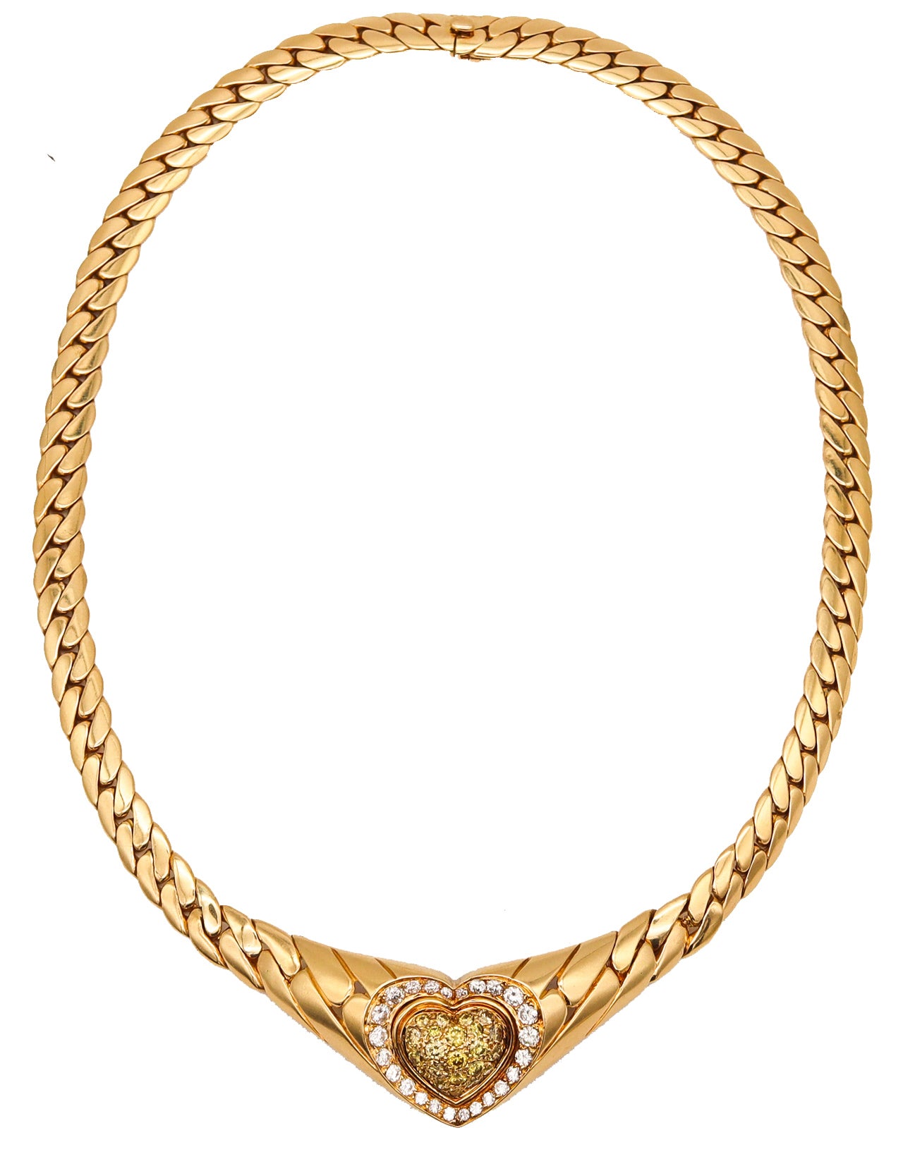 -Cartier Paris 1970 By George L'Enfant Necklace In 18Kt Gold With 4.17 Cts In Diamonds