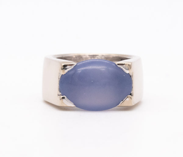 -Cartier Paris Tankissine Chevalier Ring In 18Kt White Gold And Chalcedony