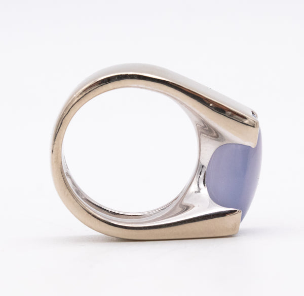 -Cartier Paris Tankissine Chevalier Ring In 18Kt White Gold And Chalcedony