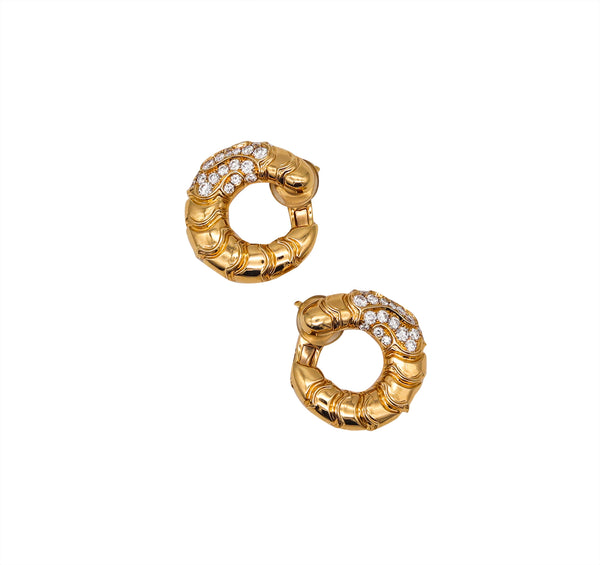 Marina B. Milan Scalloped Earrings In 18Kt Yellow Gold With 3.26 Cts In Diamonds