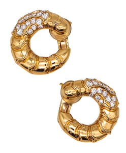 Marina B. Milan Scalloped Earrings In 18Kt Yellow Gold With 3.26 Cts In Diamonds