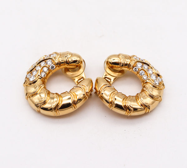 Marina B. Milan Scalloped Earrings In 18Kt Yellow Gold With 3.26 Cts In Diamonds