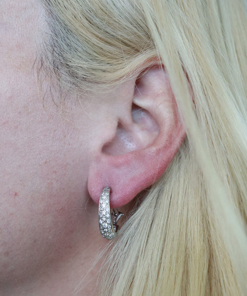 -Italian Convertible Earrings In 18Kt Yellow And White Gold With 2.05 Ctw In Diamonds