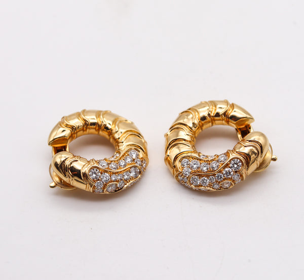 Marina B. Milan Scalloped Earrings In 18Kt Yellow Gold With 3.26 Cts In Diamonds