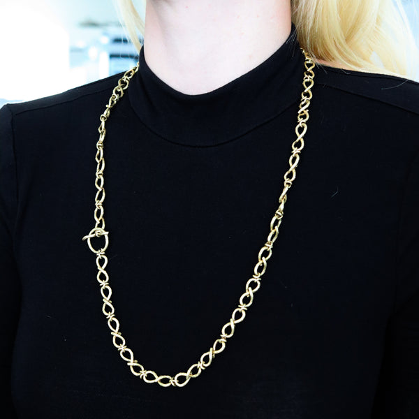 -Tiffany Co. 1970 Long Necklace Sautoir In solid 18Kt Yellow Gold