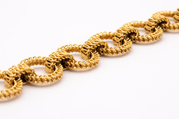 TIFFANY & CO. FRANCE 18 KT GOLD ROPE TEXTURED BRACELET BY ANDRE VASSORT